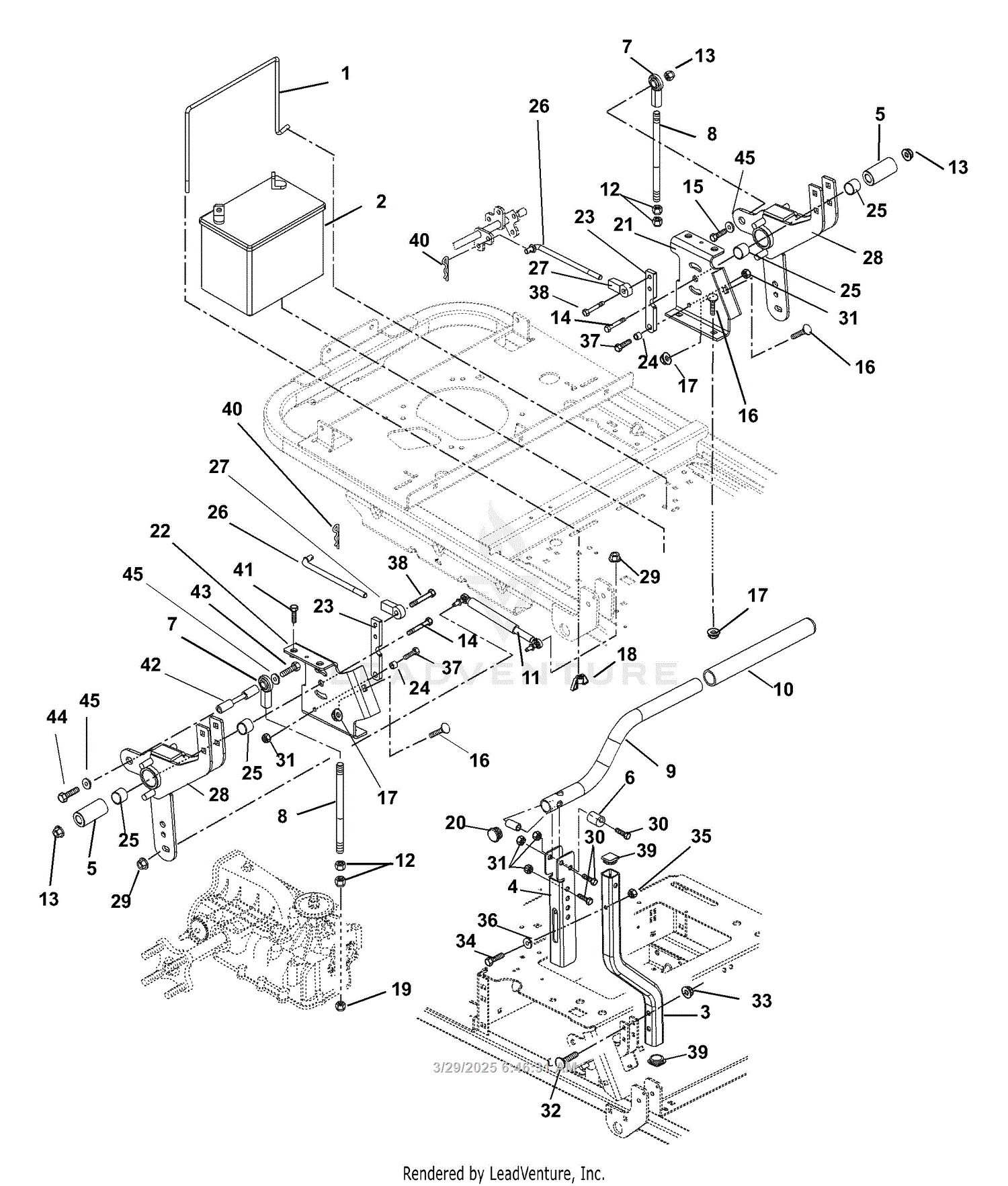 Gravely 915078 (020000 - 034999) ZT 2044, 20hp Kohler, 44 ... 12 volt mower wiring diagram 